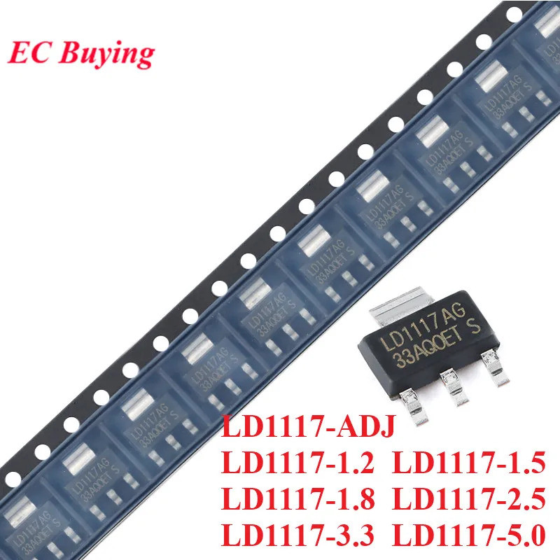 10 chiếc LD1117 LD1117AG 1.2V / 1.5V / 1.8V / 2.5V / 3.3V / 5.0V 1A LD1117-1.2 LD1117-1.8 LD1117-3.3