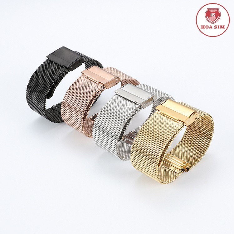 DÂY ĐÔNG HỒ THÉP LƯỚI KHÔNG GỈ CAO CẤP + TẶNG CHỐT đủ size 12 13 14 15 16 17 18 19 20 21 22 mm