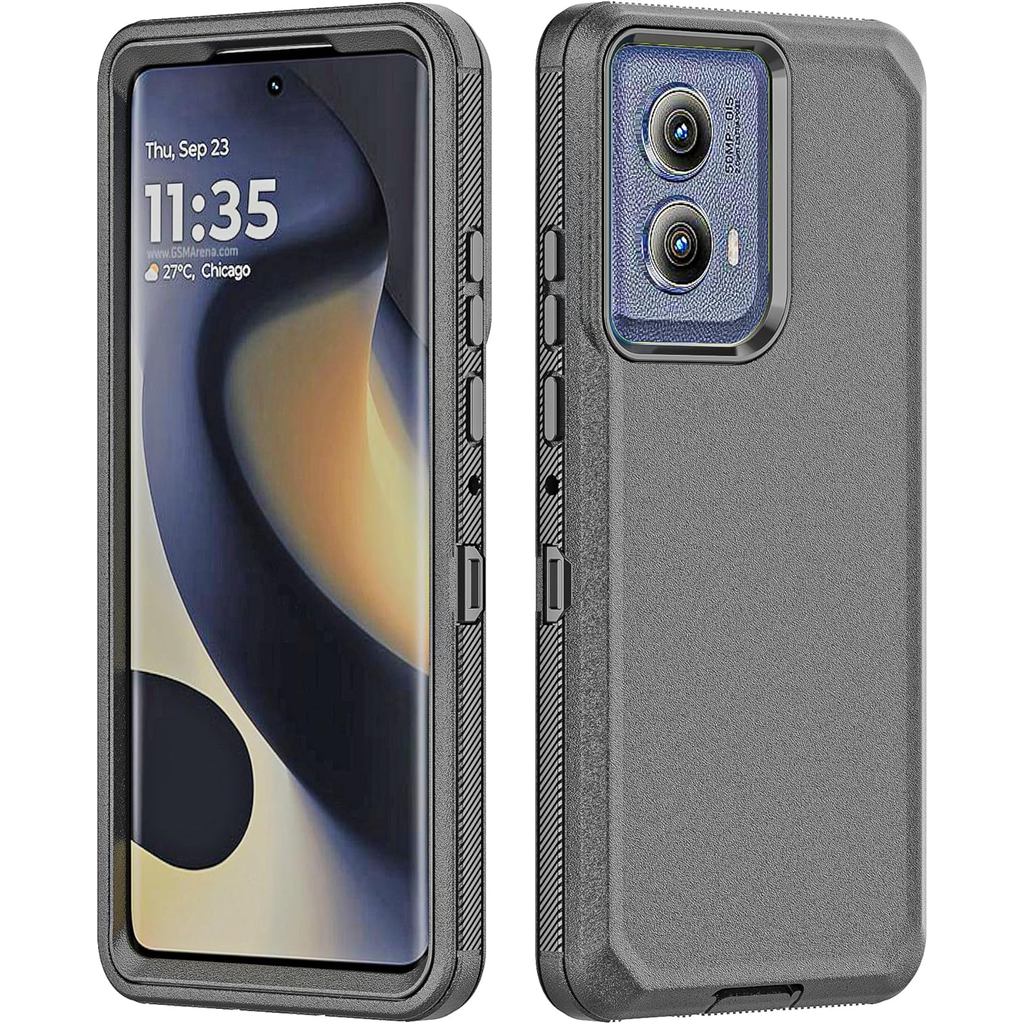 Dành cho Ốp lưng Motorola Edge 2024, Bao da chắc chắn với kẹp thắt lưng 360 chân đế hạng nặng Hai lớ