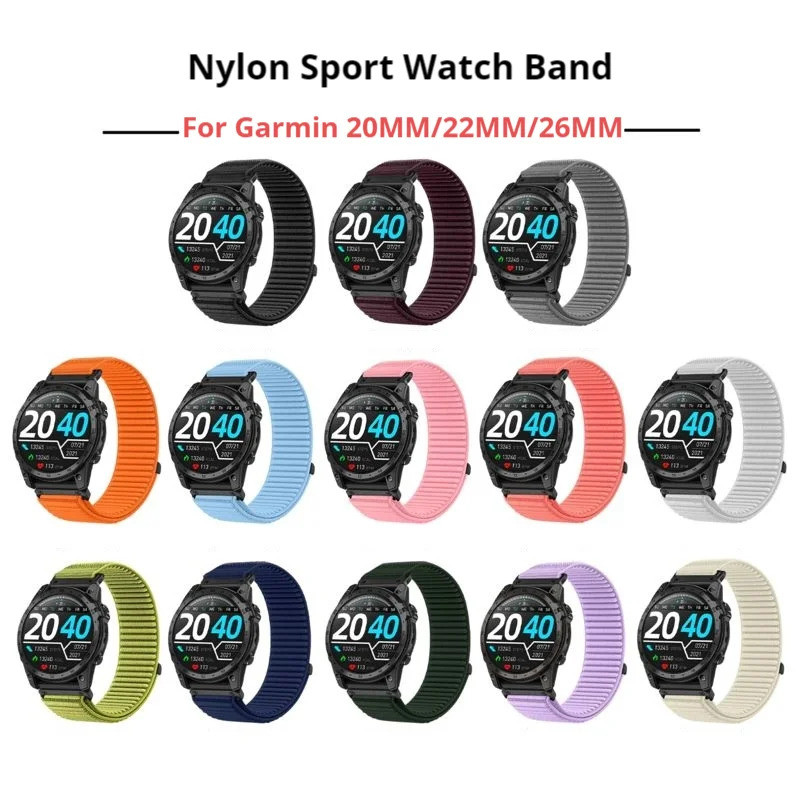 20 / 22 / 26mm QuickFit Nylon Dây đeo thể thao cho Garmin Fenix 8 Dây đeo đồng hồ Garmin Fenix 8 51 