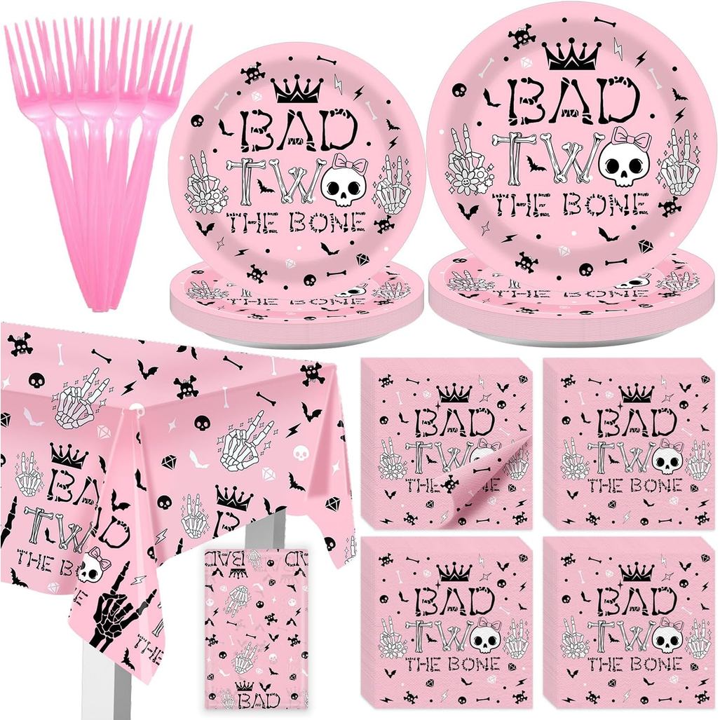 97 Chiếc Xấu Hai Xương Trang Trí Tiệc Bộ Đồ Ăn, Rock And Roll Sinh Nhật Thứ 2 Bộ Đồ Ăn Bao Gồm Xấu H