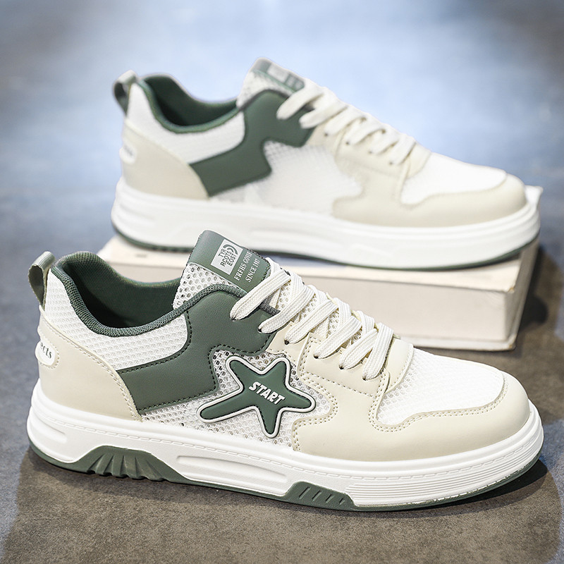 Men's Fashion Korean Style Flat Shoes-Spring superfiber mesh shoes casual shoes