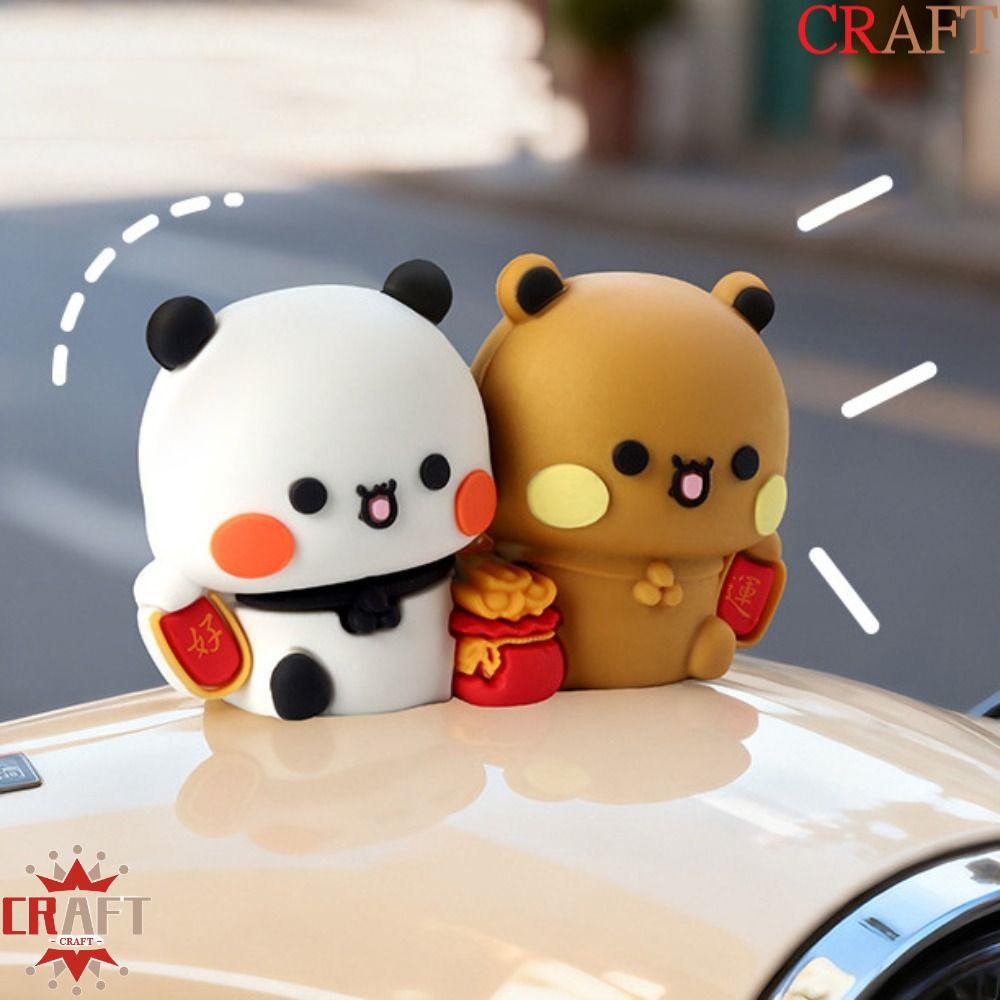 CRAFT 1 cặp Bubu Dudu Gấu Trúc Hình, Gấu Sưu Tập Gấu Trúc Bubu Dudu Hình Búp Bê, Truyện Tranh Mini S