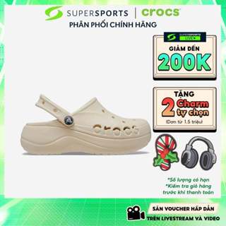  Giày Clog Nữ Crocs Baya Platform - Be - 208186-11S ADS01 LS100 B000 