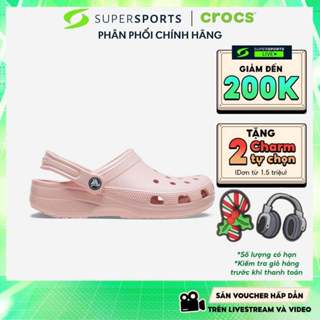  Giày Clog Unisex Crocs Classic Quartz - Hồng - 10001-6UR ADS01 LS100 B000 