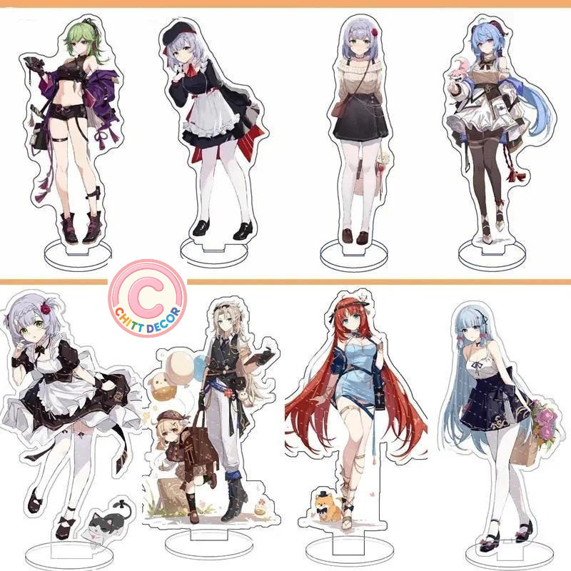 Genshin Impact Anime Figure, Zhongli Ayato, Venti, Xiao, Yae Miko, Yelan, Supporto, Acrilico, Piatto