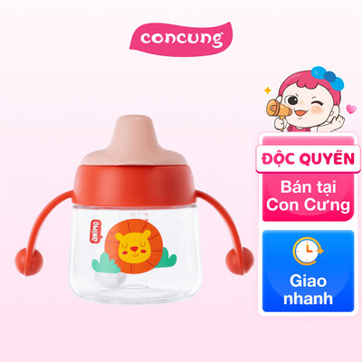 Bình tập uống núm silicone Animo (đỏ, 180ml, RK-B1042A)