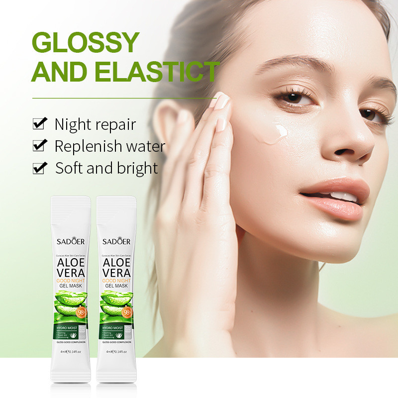 All English Night Jelly Mask SADOER Aloe Vera Night Jelly Mask Water Moisturising Smear Type Leave-I