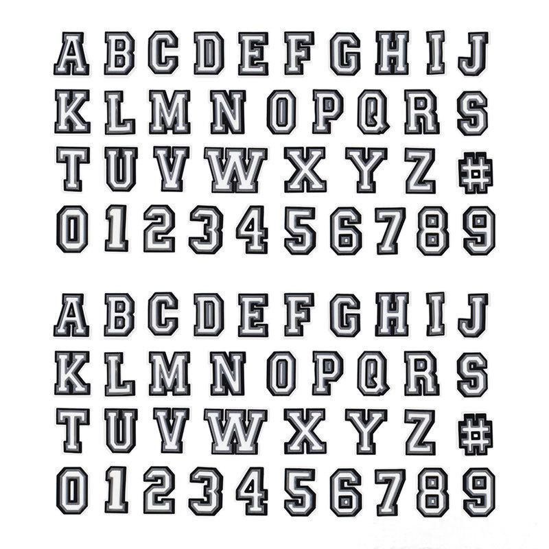 🎁Mua 3 tặng 2🎁 Charm Sticker gắn dép Chữ cái tiếng Anh đen trắng ABC/Số 123 Charm Sticker gắn dép /Button