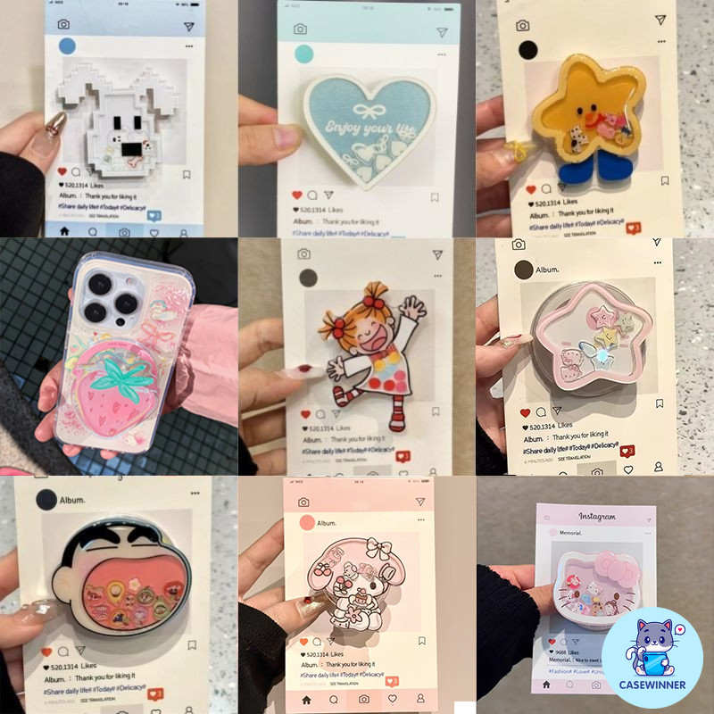 Động Vật Hoạt Hình Giá Đỡ Điện Thoại Di Động Hỗ Trợ Túi Khí Điện Thoại Di Động Thả Keo Có Thể Thu Vào Thời Trang Đa Năng Điện Thoại Di Động Giá Đỡ