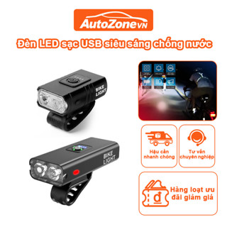 Đèn Xe Đạp LED Siêu Sáng Sạc USB Chống Nước – Đèn Pin Gắn Xe Đạp Đi Đêm 4 Chế Độ, Phụ Kiện Bicycle Light