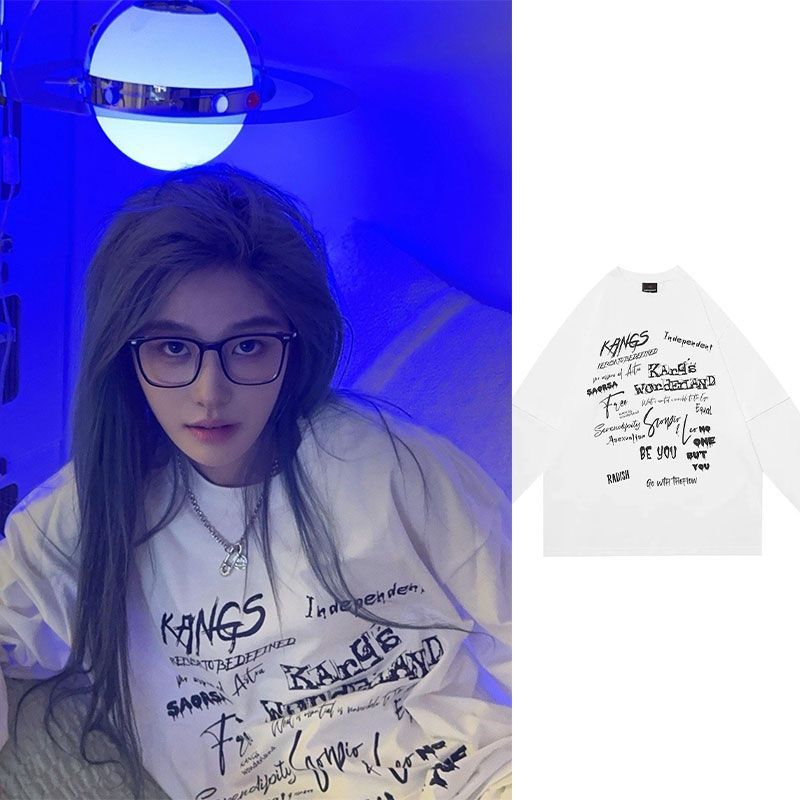 Áo đôi SNH48 Wang Yi 2024 chất liệu cotton và lông cừu, cổ tròn tay dài, retro