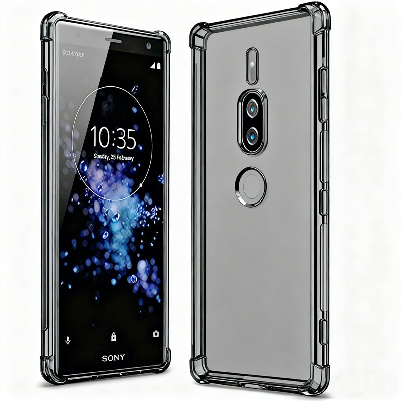 Dành Cho Sony Xperia XZ2 Premium H8166 H8116 Slim Trong Suốt Silicon Mềm Jelly Case Với Bốn Góc Gia 