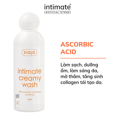 (LS) Dung Dịch Vệ Sinh Phụ Nữ Intimate With Ascorbid Acid ZIAJA Giúp Giảm Mùi, Dưỡng Ẩm, Dịu Nhẹ Cho Da 200