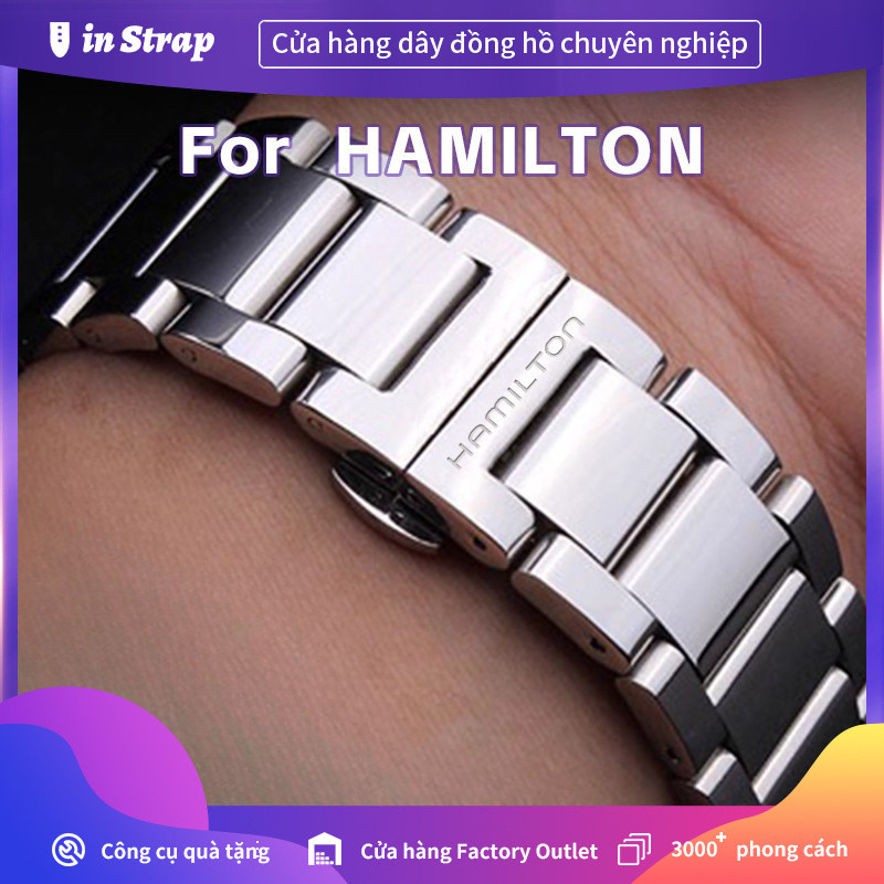 Áp dụng cho dây đeo đồng hồ HAMILTON 18mm 20mm 21mm 22mm 23mm 24mm, Dây đeo thay thế bằng thép không
