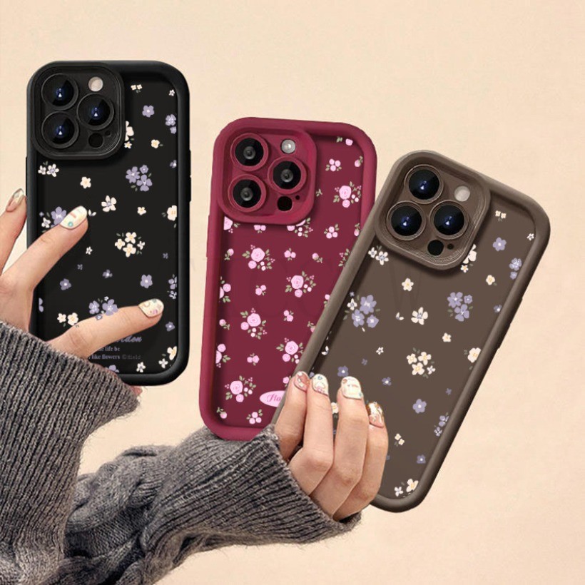 Tương thích với OPPO A18 A38 A58 A78 A79 A98 A57 A77 A77S Vỏ mềm silicon in hoa nhỏ màu tím