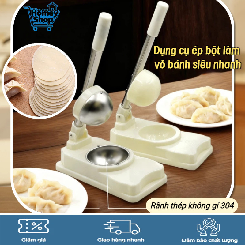 Dụng cụ ép bột làm vỏ bánh siêu nhanh,khuôn đa năng cho bánh bao, há cảo và hoành thánh,tiết kiệm th