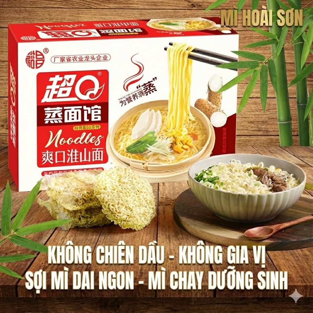 (KHÔNG GIA VỊ) Mỳ tôm củ mài hoài sơn dai ngon không chiên qua dầu mỳ chay dưỡng sinh mì hộp nguyên 