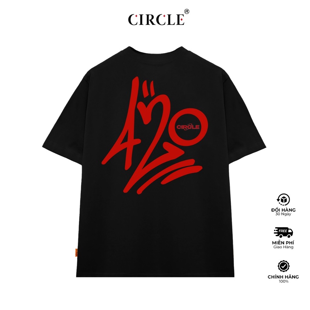 Áo thun CIRCLE - 420 RED TAG TEE SHIRT Unisex nam nữ cotton cao cấp