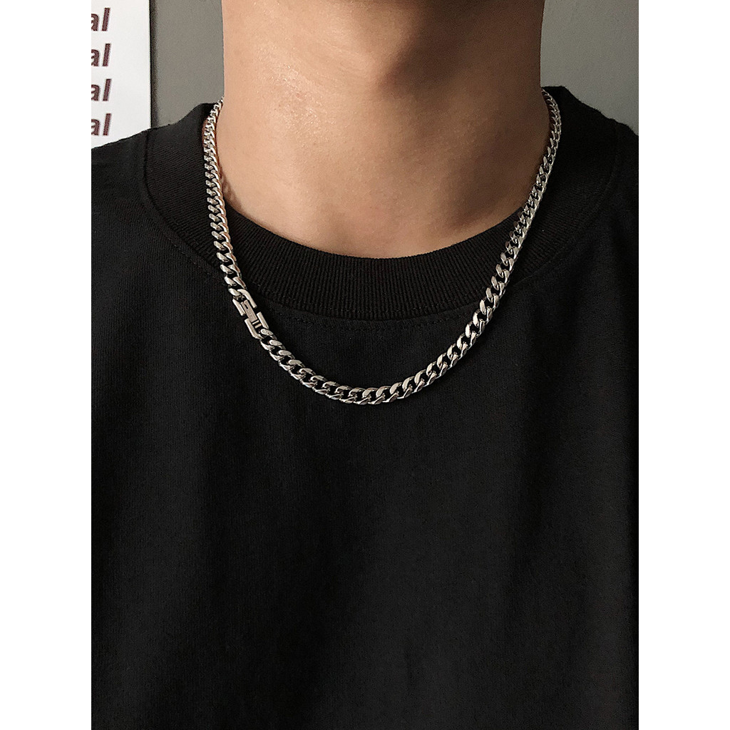 Vòng cổ thép titan nam phong cách Cuba, phù hợp cho người yêu thời trang Hong Kong