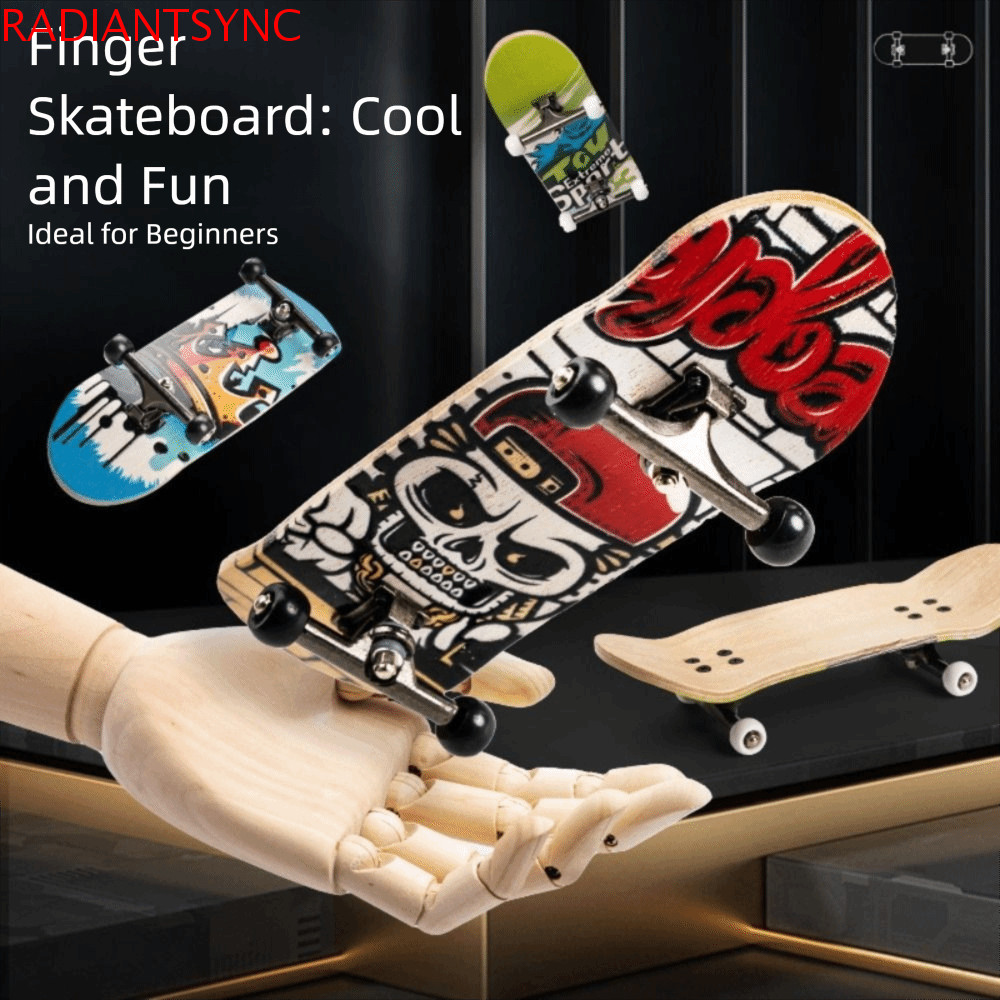 RADIANTSYNC Finger SkateBoard, Finger Skate Maple Wood DIY Wooden Fingerboard, Finger Scooter Mini 5