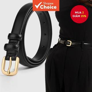 Hàn Quốc Thanh Lịch Đen Cao Cấp Thắt Lưng Da Hợp Kim Pin Khóa Cho Quần Jean Đầm Nữ