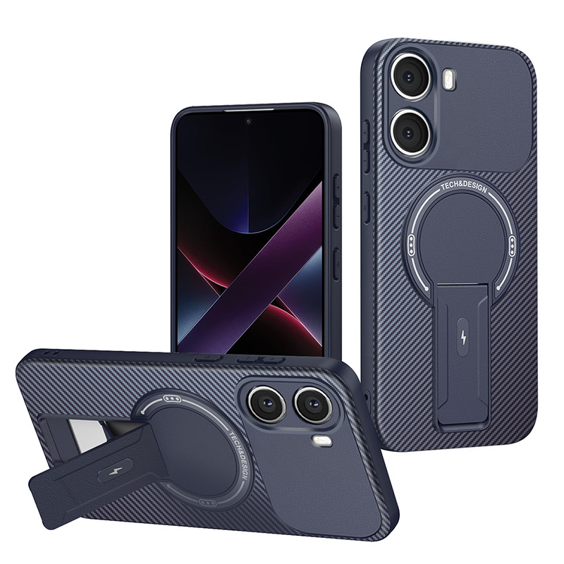 Dành Cho Poco X7 Pro Ốp Lưng Từ Tính Chống Sốc Sang Trọng Cho POCO X7 Po Ốp Lưng Silicon Có Giá Đỡ V