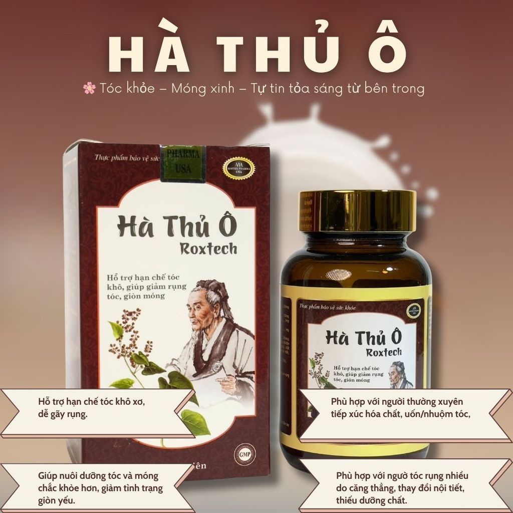 Hà Thủ Ô Roxtech – Dưỡng Chất Cho Mái Tóc Suôn Mượt & Khỏe Mạnh