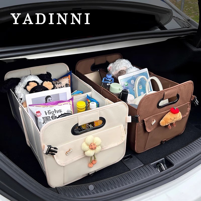 Car Trunk and Storage Box Women's Vehicle Storage Box Cute Folding Travel Large Capacity Storage Bas