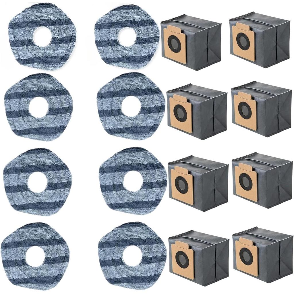 Phụ Kiện Hút Bụi Cho Eufy X10 Pro Omni Cleaner Robot-14 Chiếc (6 Miếng Lau Nhà + 8 Túi Bụi)