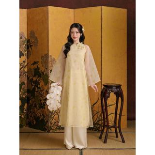  Áo Dài Nữ Dáng Xuông Giai Nhân Organza Diện Tết Xinh Thiết Kế AGUJA 
