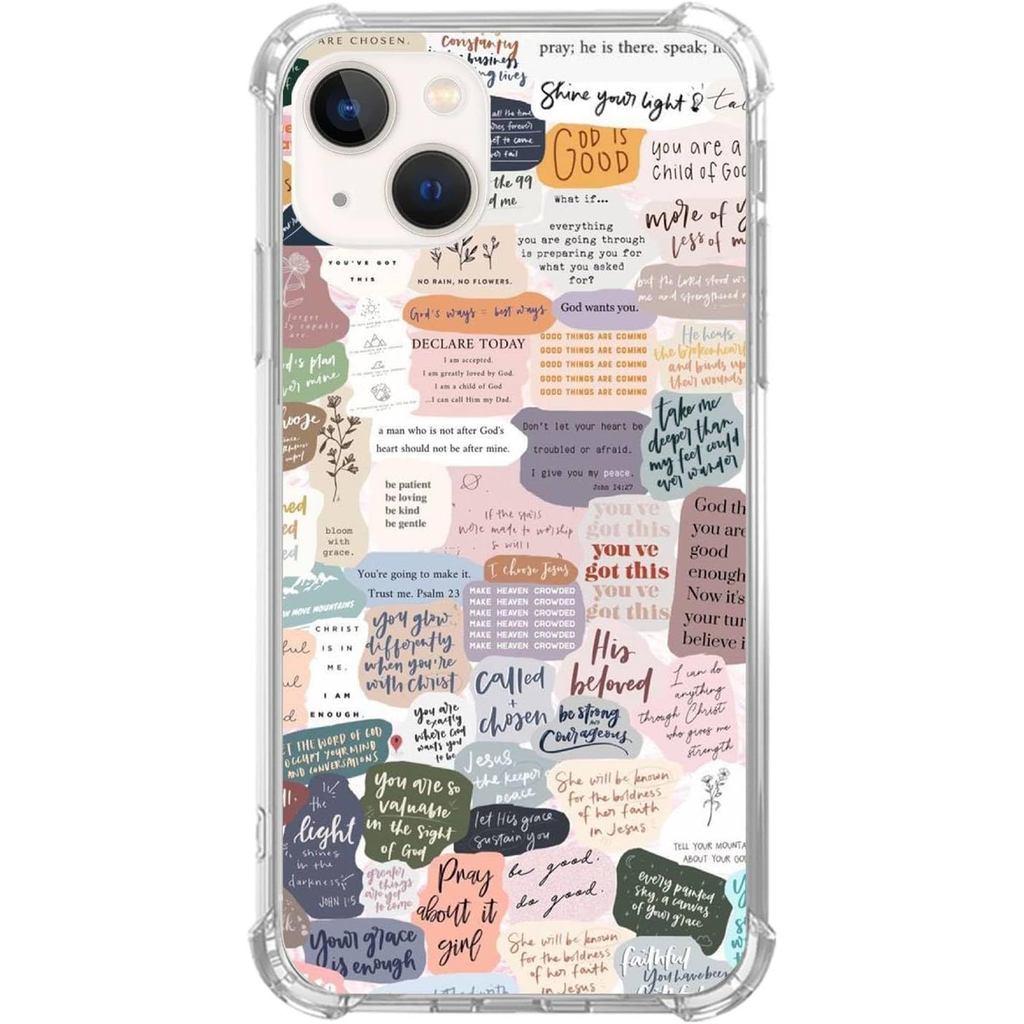 God Quotes Motto Case Tương thích với iPhone 15 Plus, Aesthetic God Quotes Case dành cho nữ, Ốp lưng