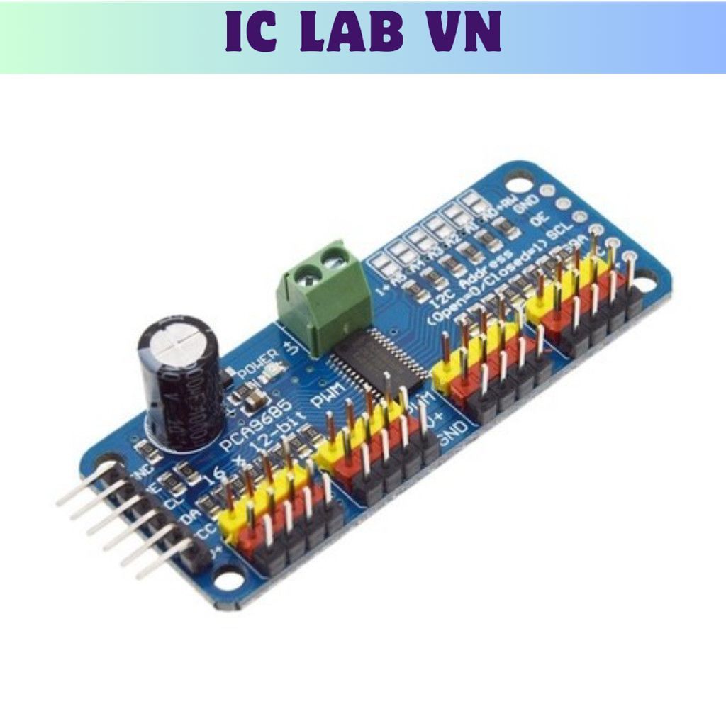 Module 16 Kênh PWM 12 Bit Điều Khiển Servo PCA9685 Ic Lab VN