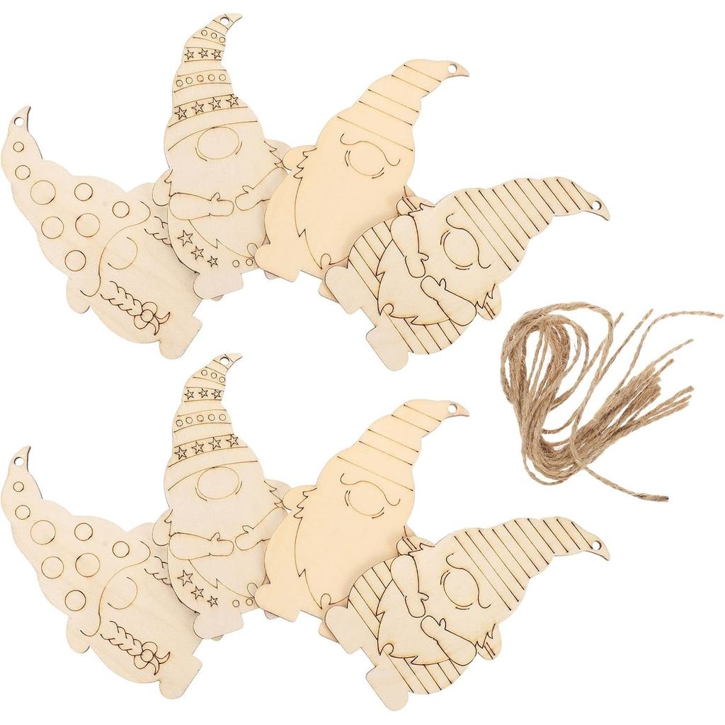 Gỗ Ván 40 Chiếc Gỗ Trống Gnome Lát Chưa Hoàn Thành Gnome Lát Treo Gnome Cutouts Cho Giáng Sinh Trang