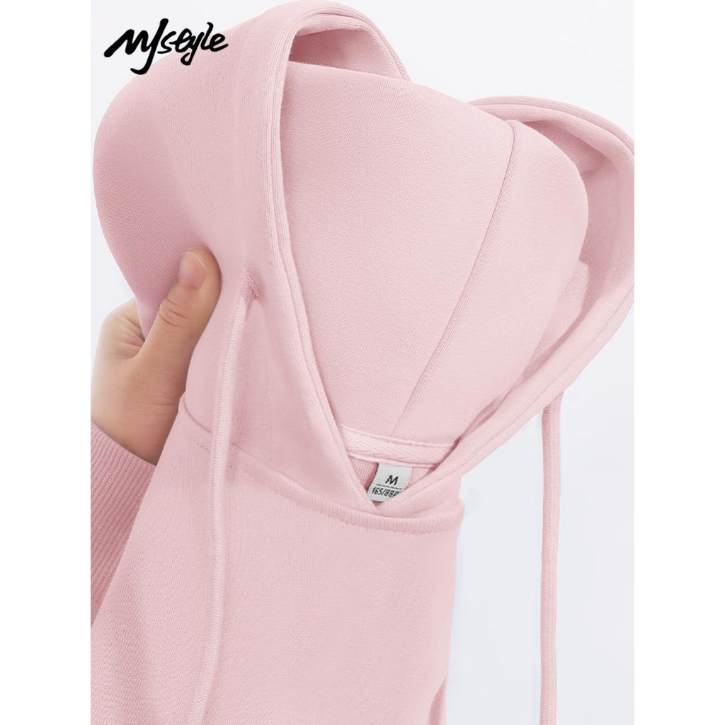 MJstyle Hồng Áo Có Mũ Trùm Đầu 2026 Phong Cách Mới Bán Chạy Cao Cấp Rời Kích Thước Lớn Béo mm Áo Kho