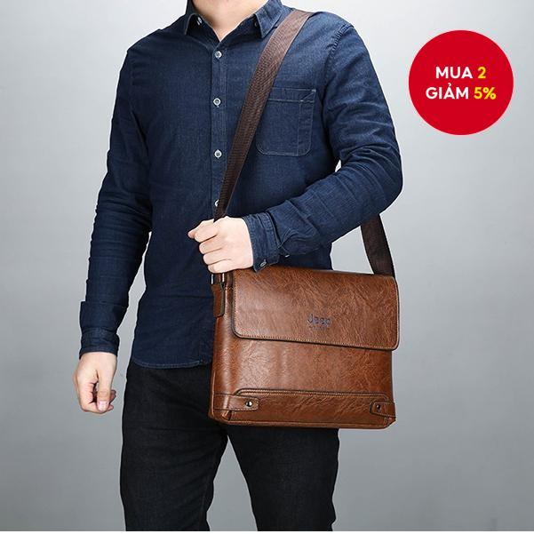 Cặp đôi nam da mềm dành cho doanh nhân - Túi đeo vai đeo chéo thông thường kiểu cổ điển để đi làm & du lịch​
