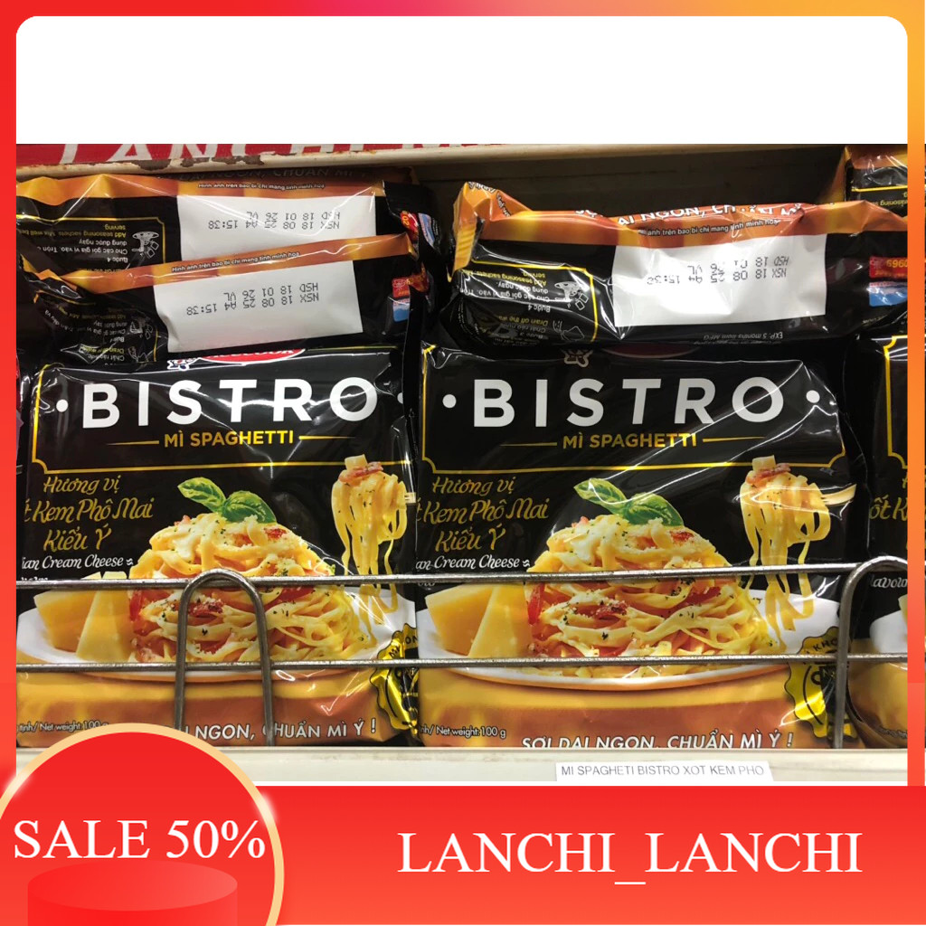 (Combo 10 gói) Mì trộn Spaghetti BISTRO sốt bò bầm,phô mai kiểu ý