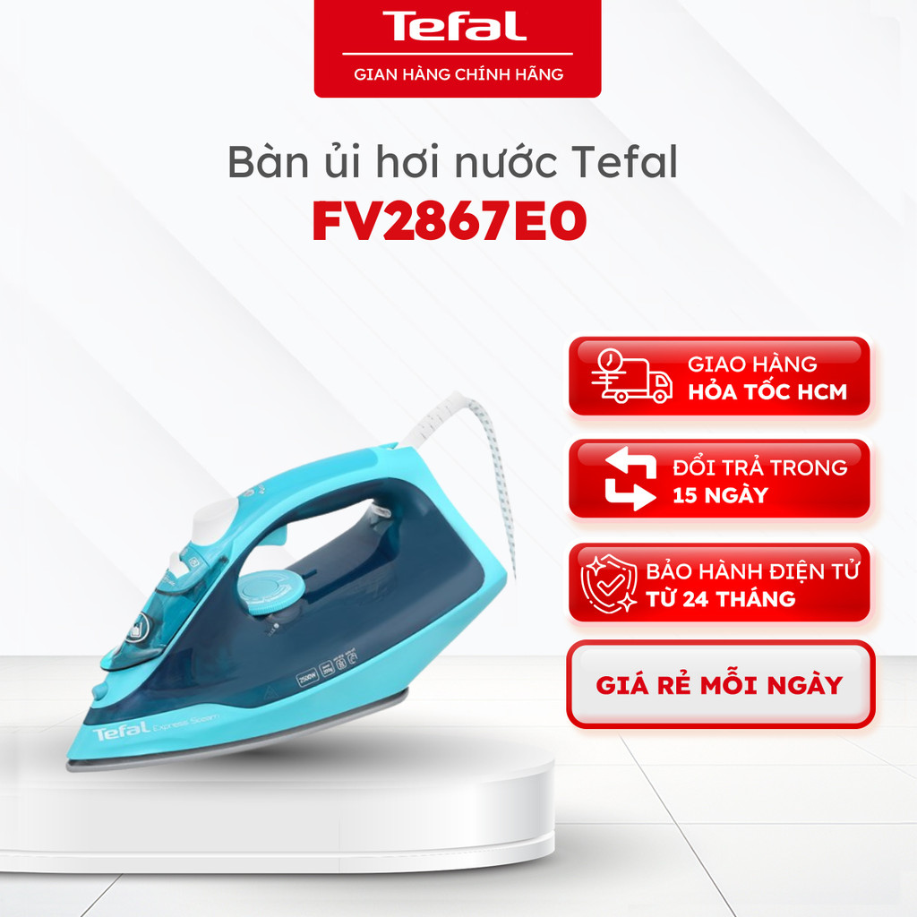 Bàn ủi hơi nước Tefal FV2867E0, 2500W, bình chứa 270ml, chống đóng cặn | Bảo hành 24 tháng