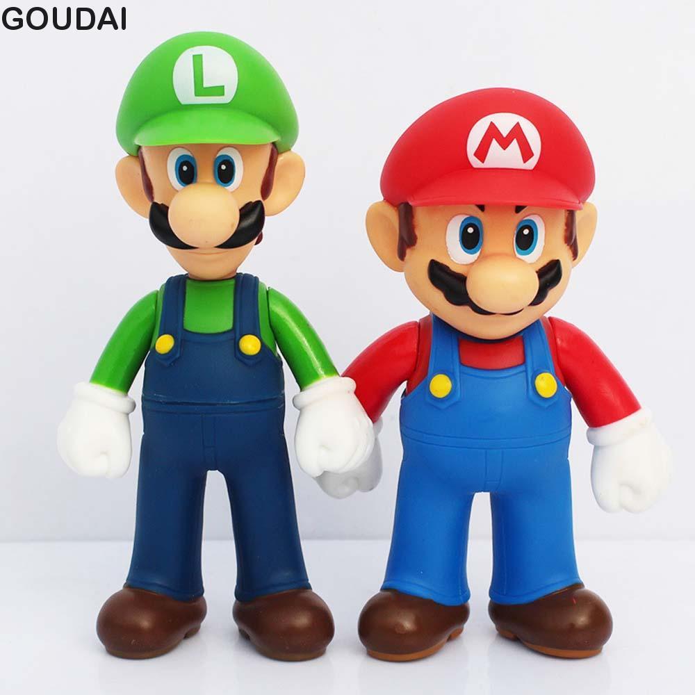 GOUDAI Hành Động Tượng Luigi Nấm Bộ Sưu Tập Mô Hình Anime Mô Hình PVC Mario Super Mario Bros.