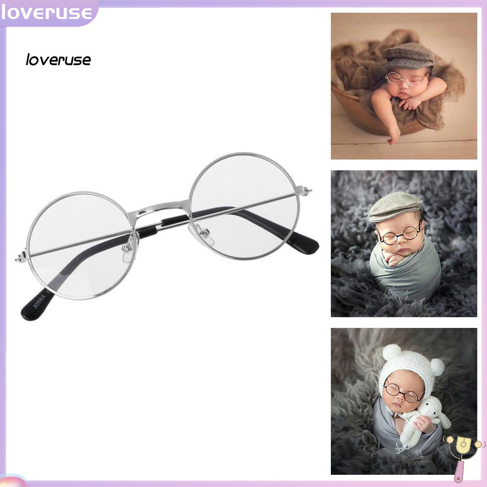 / LO / Phong Cách Retro Tròn Cho Bé Trẻ Sơ Sinh Khung Kính Mắt Trẻ Em Kính Chụp Ảnh Chống Đỡ