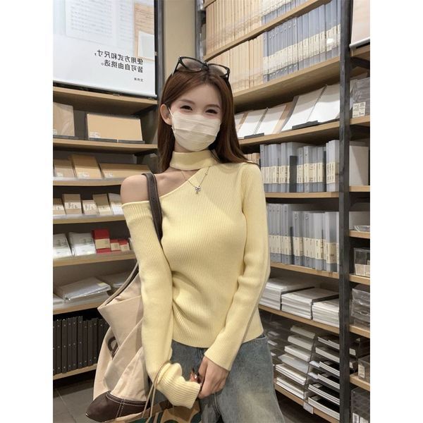 off-shoulder sweater korean women's sweater Áo Off-The-Shoulder Thời Trang Thu Đông