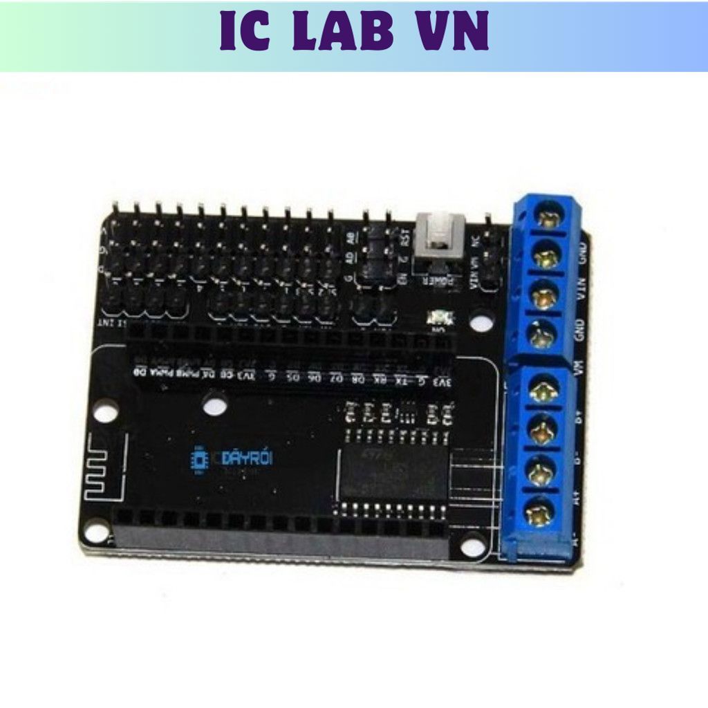 Đế Ra Chân ESP8266 NodeMCU Lua + Motor Driver L293D Ic Lab VN