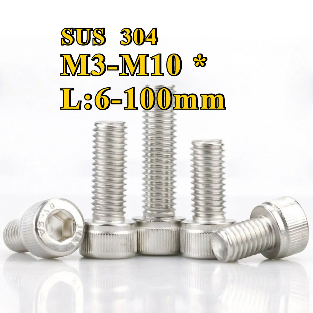 Bu lông ren trái cấp INOX 304 vít đầu chén lục giác chìm ren ngược đầu trụ ren ngược M3 / M4 / M5 / 