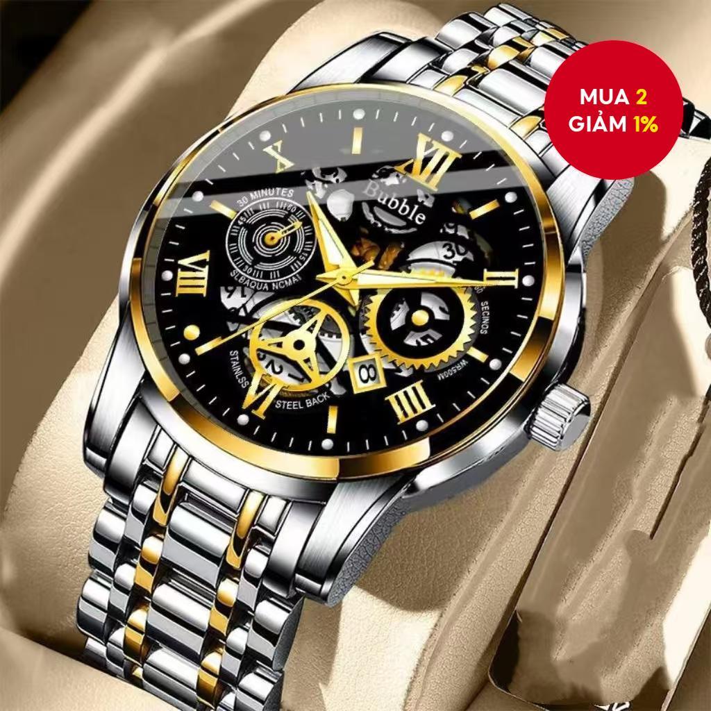 Đồng hồ đeo tay nam tự động cao cấp - Sang trọng nhẹ với thiết kế rỗng La Mã phát sáng.