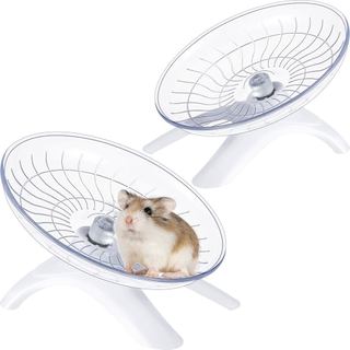 Đĩa chạy bộ Hamster có giá đỡ 18cm Đồ chơi chạy bộ thể thao im lặng Gấu vàng Đĩa chạy UFO