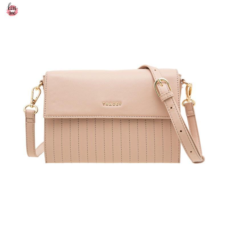 Túi đeo chéo nữ khâu nắp HN8 Tracey Myra