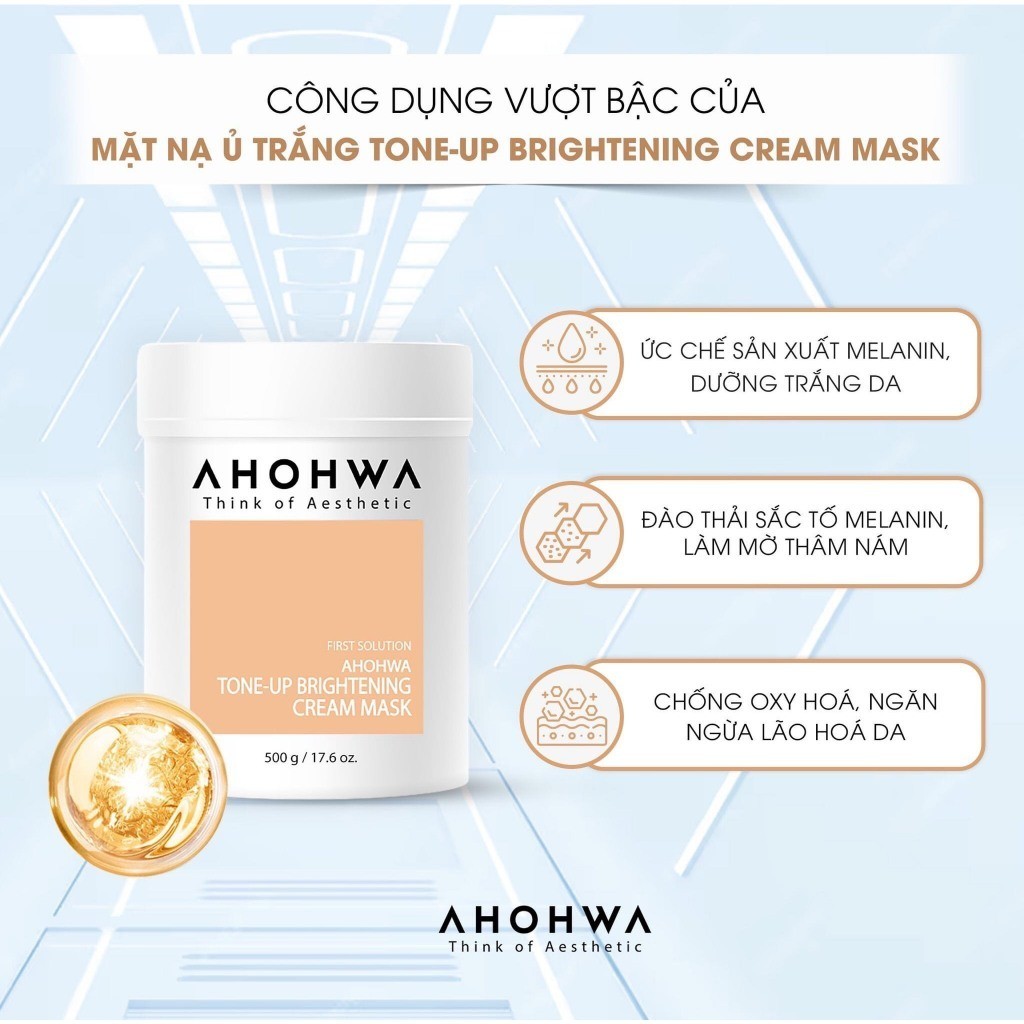Mặt Nạ Ủ Trắng Dạng Kem AHOHWA Tone-Up Brightening Cream Mas