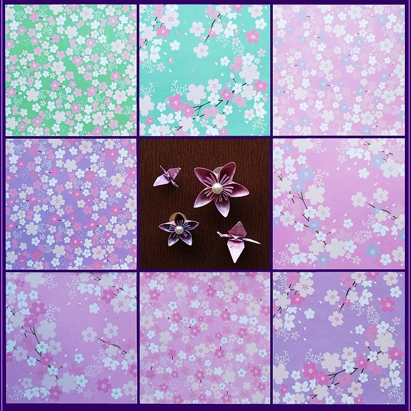 Cao Cấp Mạ Vàng Vuông Origami Phong Cách Nhật Bản Hoa Ngàn Giấy Cần Cẩu Origami Flash Giấy Kim Cương