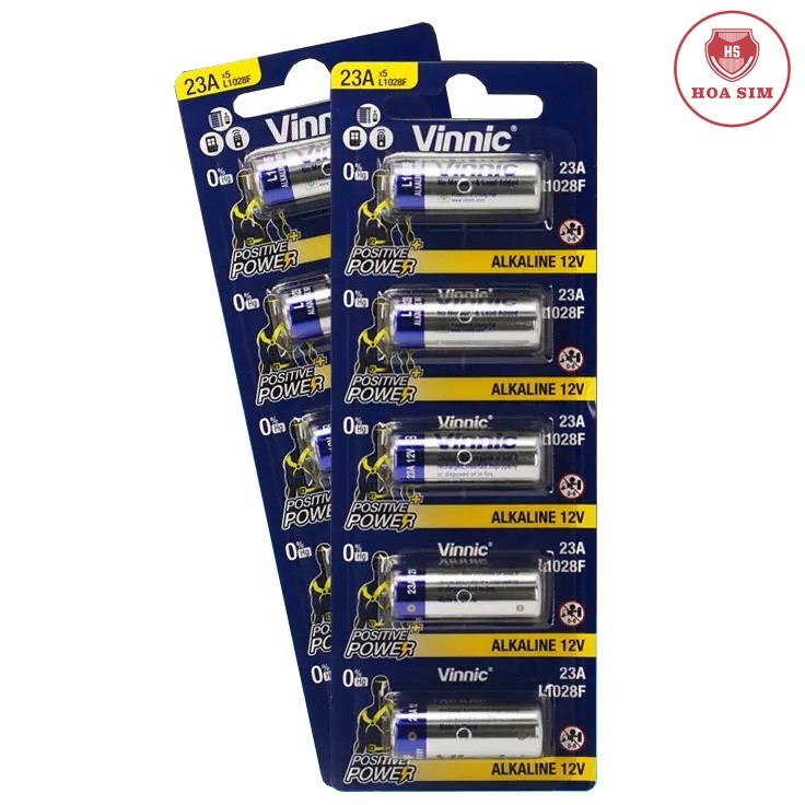 Pin Pin12V 23A VINNIC 23A L1028F Dùng Cho Remote ô tô, cửa cuốn, chuông cửa...