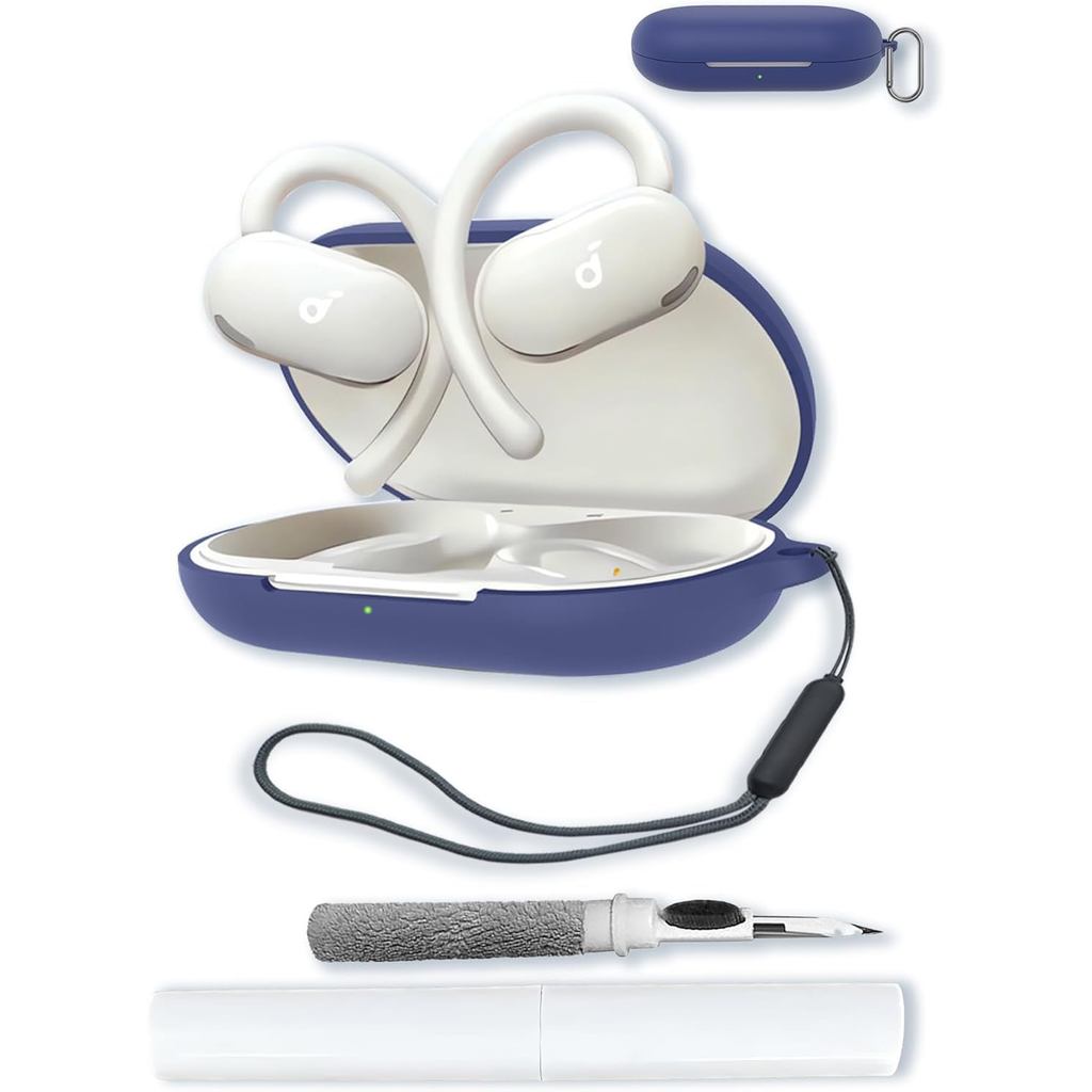 Ốp Silicon Tương Thích Với Soundcore V20i của Anker Có Móc Khóa, Bộ Vệ Sinh Và Dây Buộc Mềm Bảo Vệ C